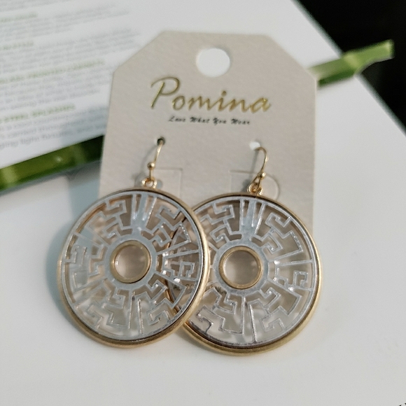 Boutique Jewelry - NWT Boutique Gold Silver Earrings Women Round Dangle Drop Fish Hook